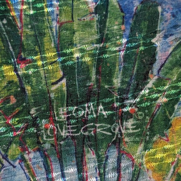 LEOMA‎ LOVEGROVE Sheer Summer Asymmetrical bell sleeve Tree top size M - Picture 5 of 10